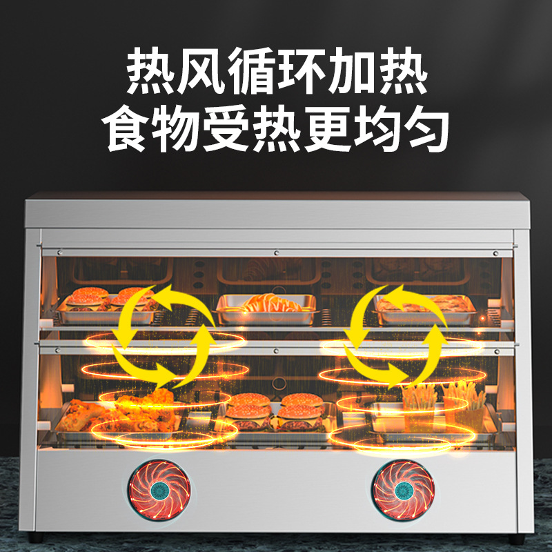 Intelligent insulation cabinet, commercial stainless steel acrylic hot air circulation, fried chicken, hamburger and deli insulation equipment factory Specification image