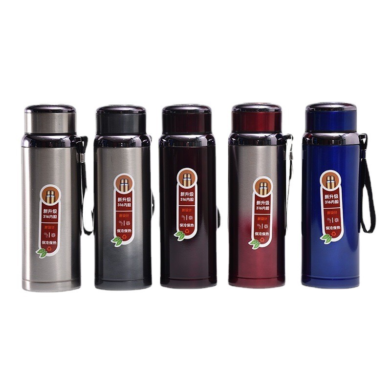 Business gift water cup, large-capacity 316 stainless steel insulated cup, star sling pot, outdoor portable sports water bottle Item Picture