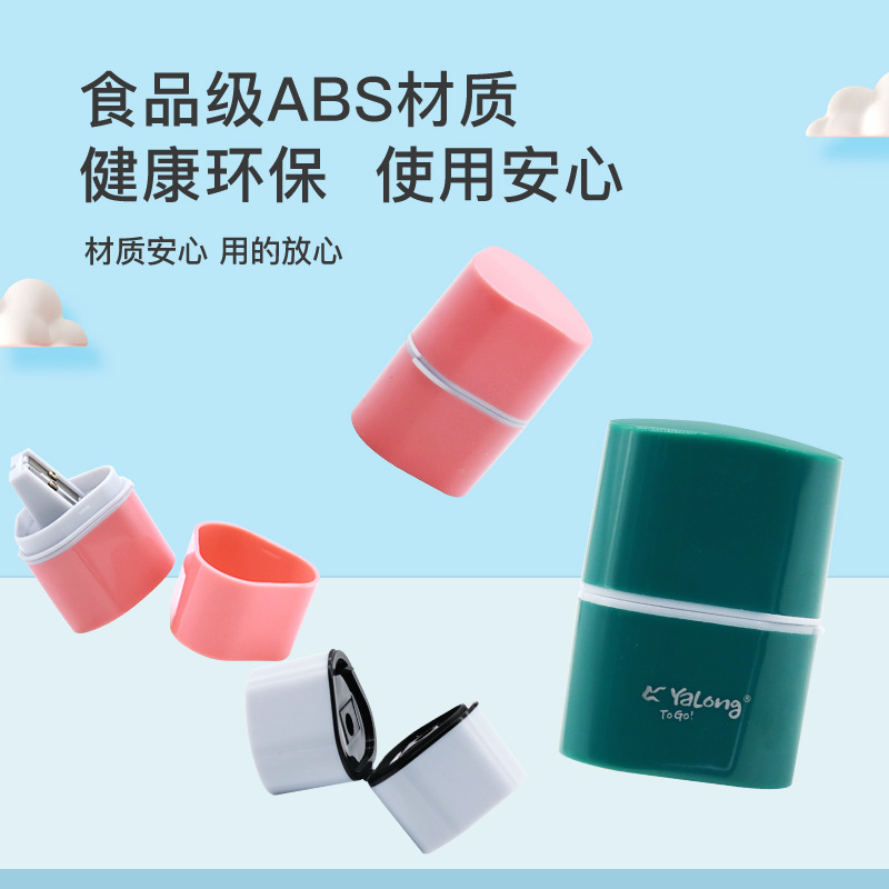 Cross-border factory direct sales triangular design double-hole pencil sharpener for primary school students with creative customization Specification image