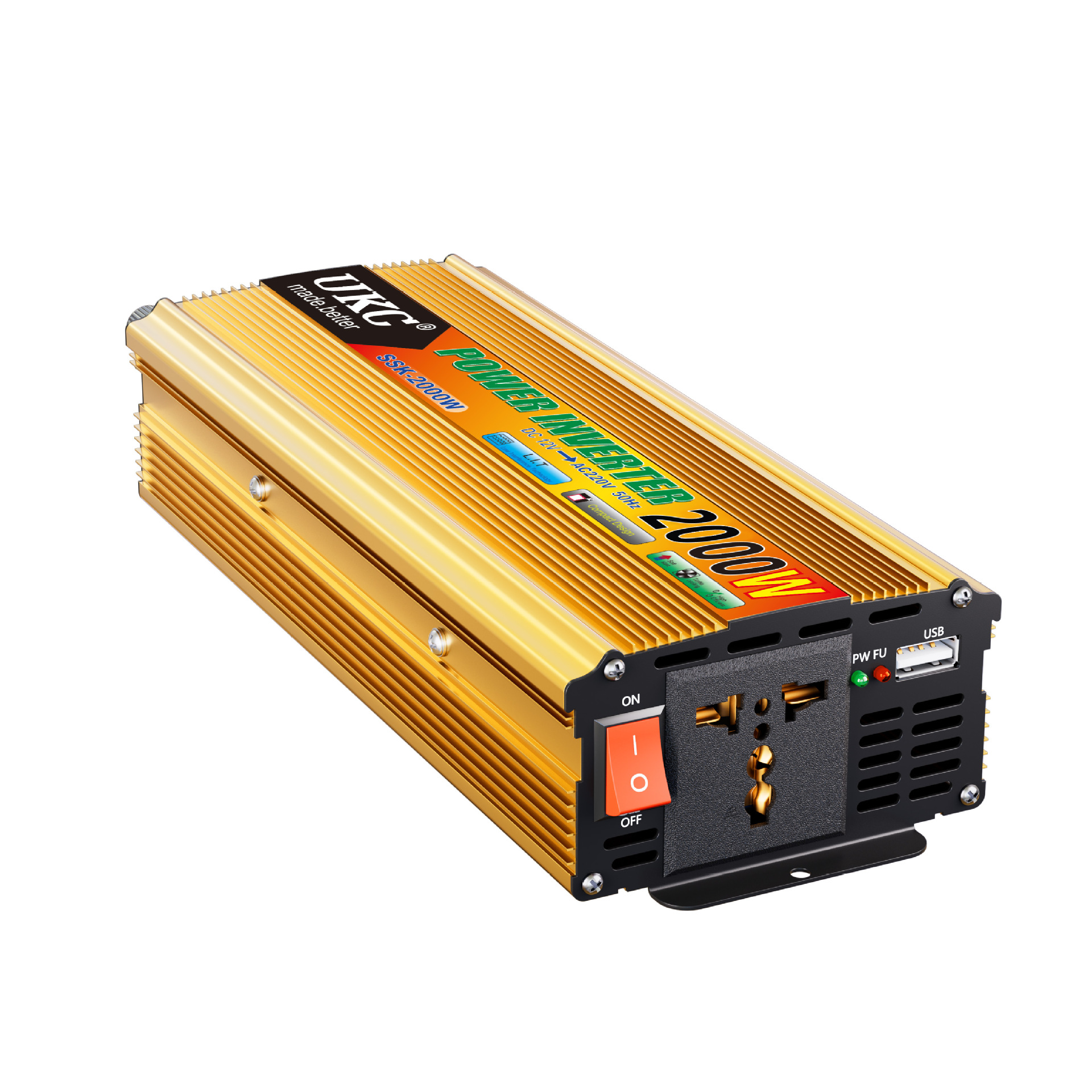 UKC's brand-new repair sine inverter 12V~60V to 220V automotive transformer solar vehicle inverter Item Picture