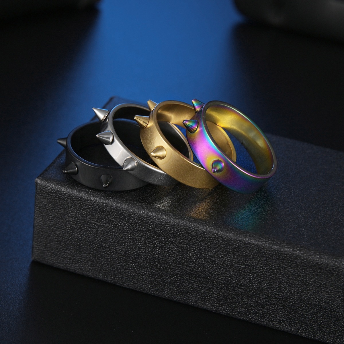 European and American punk style self-defense and anti-wolf ring, 3 nails, emergency defense ring, 6MM electroplated couple accessories for men and women Specification image