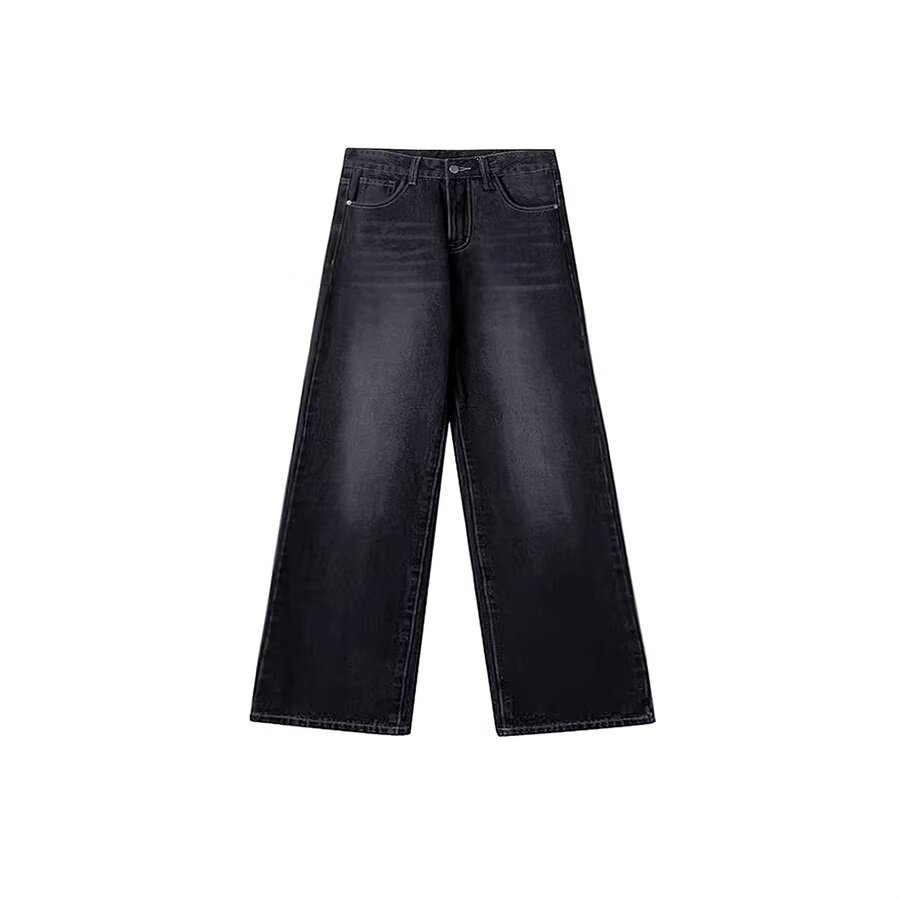 牛仔裤/带钻牛仔裤/牛仔裤阔腿/库存/牛仔短裤女白底实物图