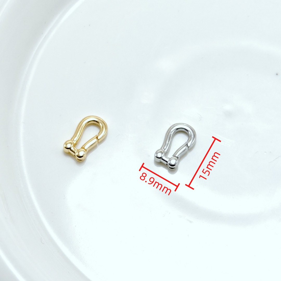 18K gold color-preserving heart-shaped chain necklace clasp, heart-shaped lobster clasp, bear clasp, spring clasp, diy handmade jewelry details Picture