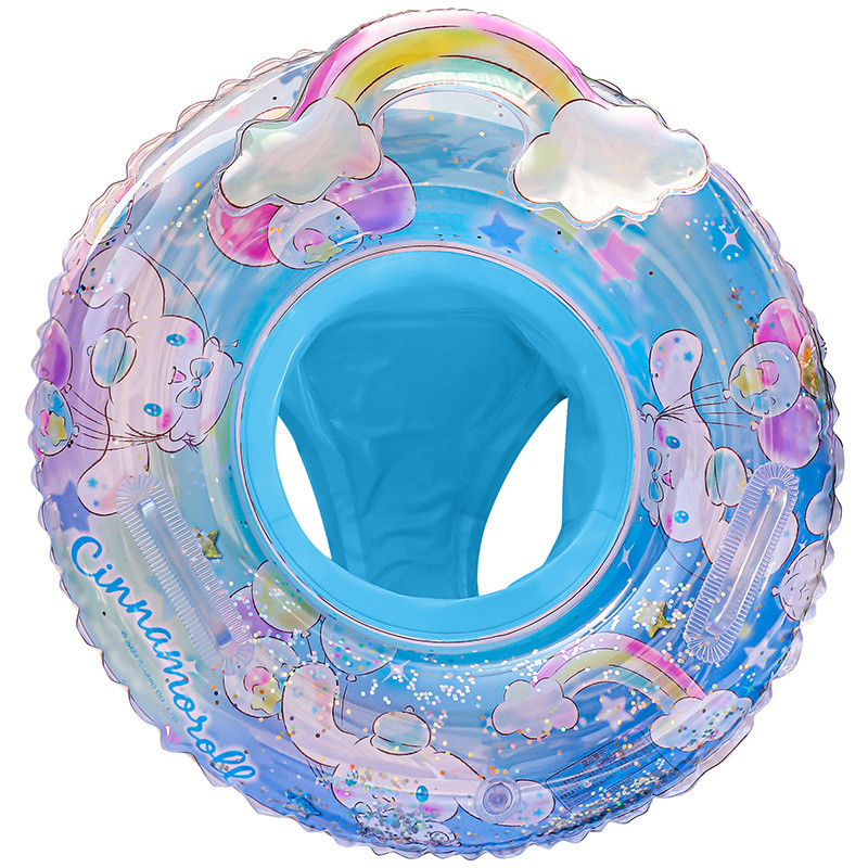 Officially authorized Sanrio sequined swimming rings, Kuromi children's seat rings, transparent big-eared dog KT cat armpit rings Item Picture