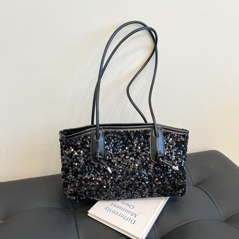 Cross-border new trendy, versatile, high-quality sequined bag for women. Niche design, fashionable and simple single-shoulder bag, sequined women's bag