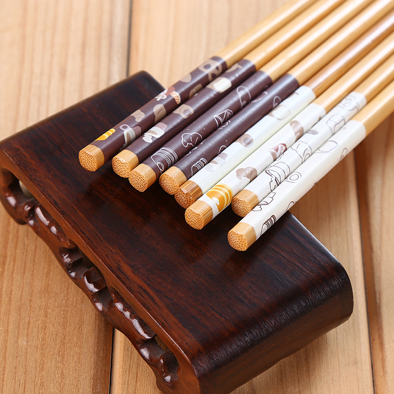 Customized Nan bamboo Japanese-style tableware, wooden chopsticks, restaurant household bamboo and wooden chopsticks set, gift box Specification image
