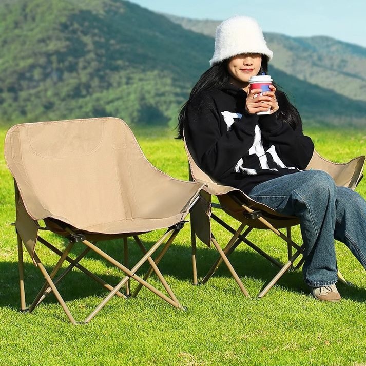 户外折叠椅简易轻便低背月亮椅休闲沙滩椅野外露营椅美术生写生椅