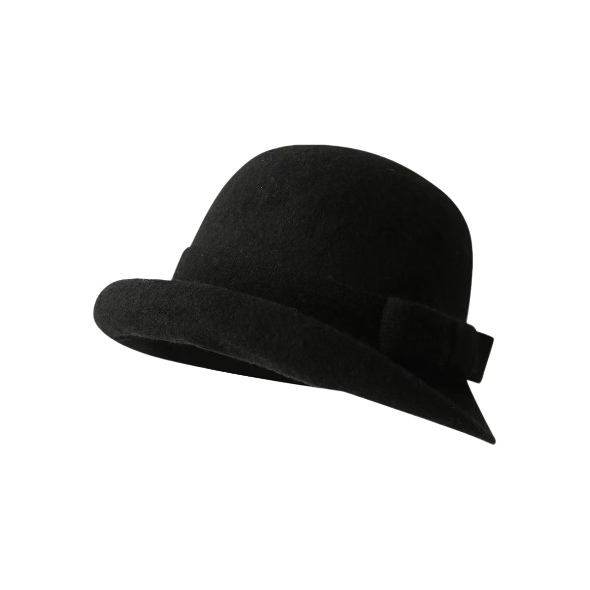 The Liangfang retro rolled-up wool top hat for women in winter exudes a sense of sophistication and French style. The rich gold hat shows off your face. The small fisherman's hat basin details Picture