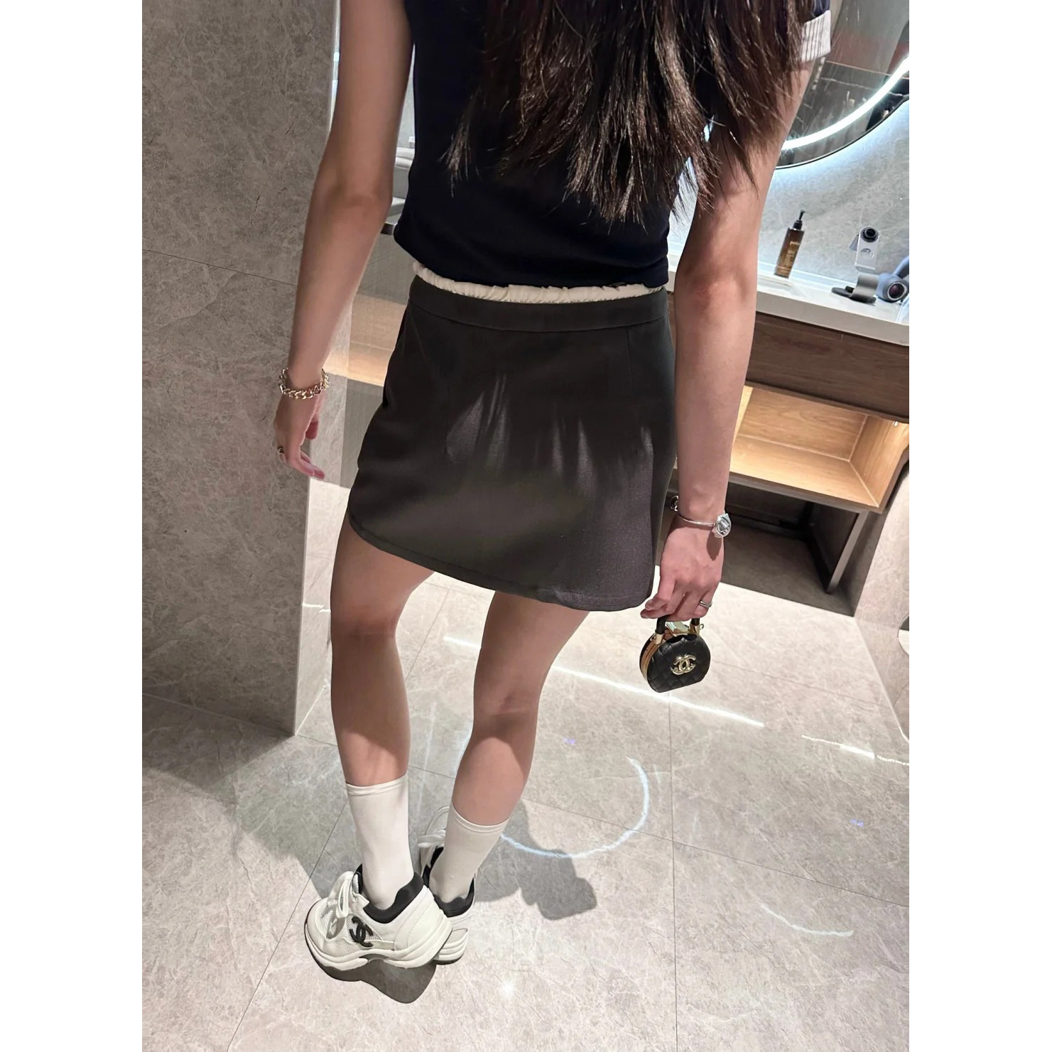 Verano nueva reducción edad adolescente miu atado letras bordado cordón elástico cintura half-body falda Application Scenario