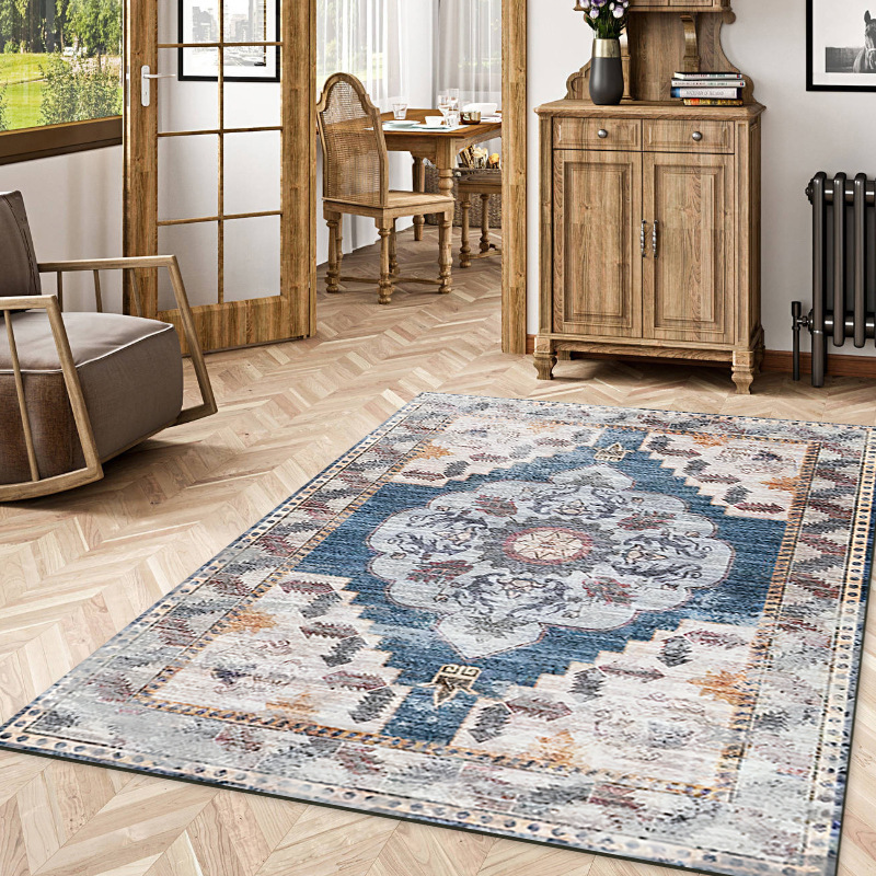 Turkish Persian living room carpets, retro ethnic style bedroom bedside carpets, hotel and homestay full carpet wholesale Specification image