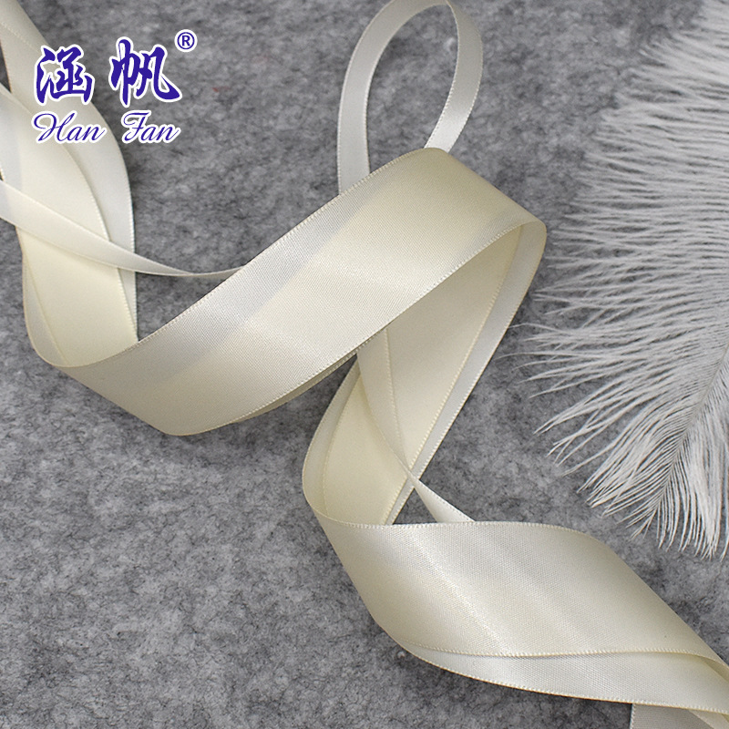 Beige ribbon, densified satin ribbon, silk ribbon, cake box, flower gift box, decorative ribbons, rose webbing Specification image