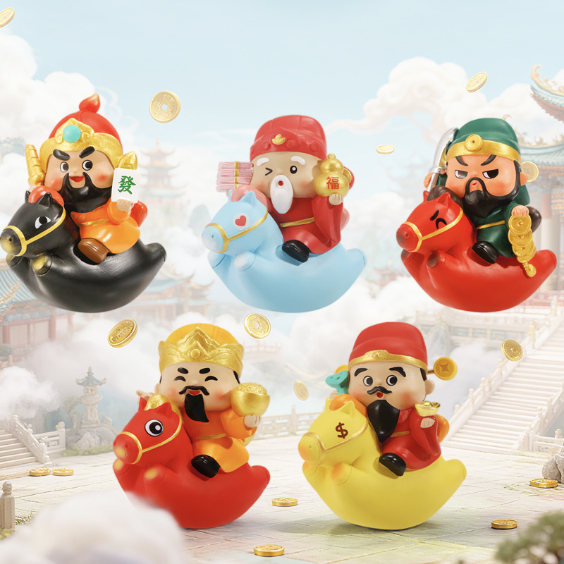 There are soon "God of Wealth Blind Box" office desk decoration creative ornaments, cartoon cute and fun resin handicraft blind boxes details Picture