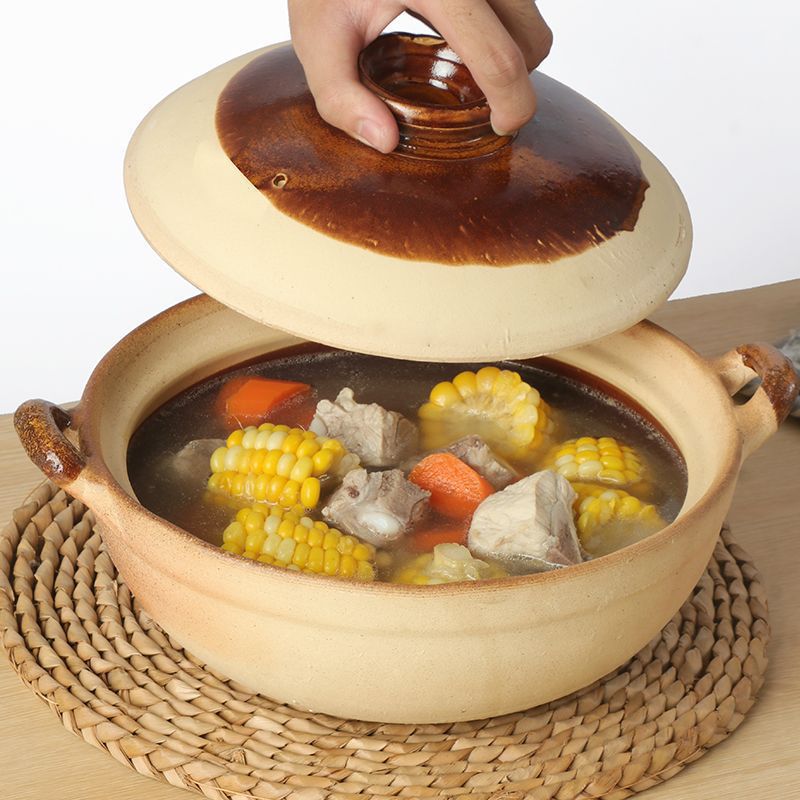 Traditional thick single-handle 煲仔饭 clay pot, clay pot, jelly pot, clay pot, raw jelly pot, fish Application Scenario