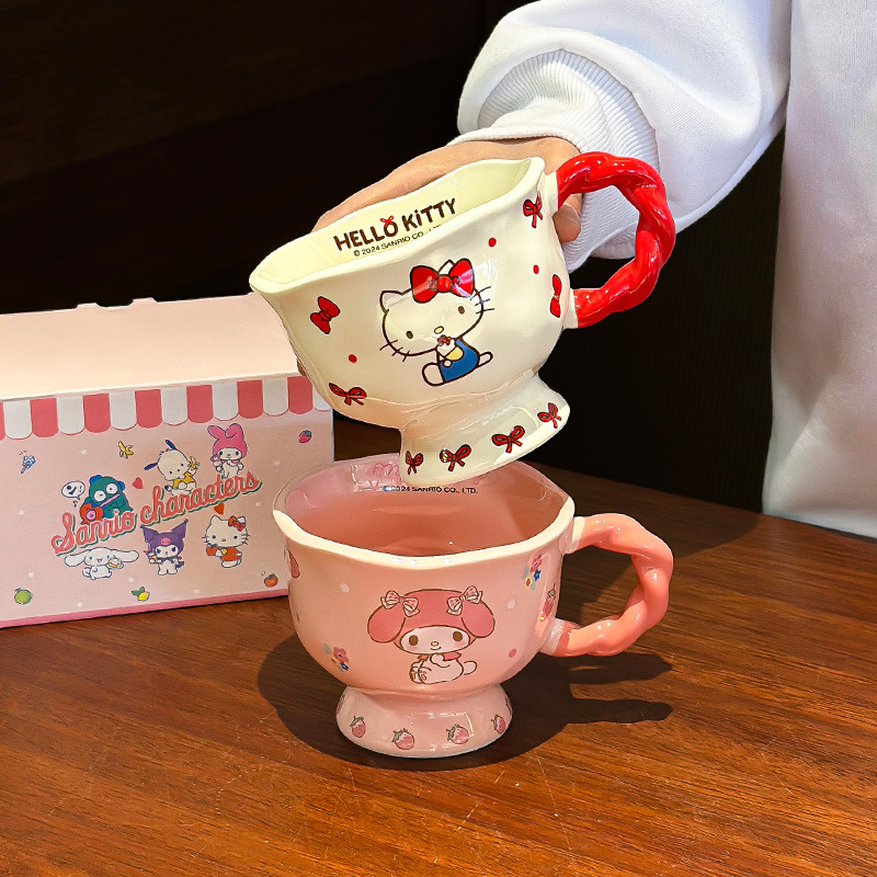 Christmas Nordic cartoon ceramic cups, ceramic cups, ceramic pattern cups details Picture