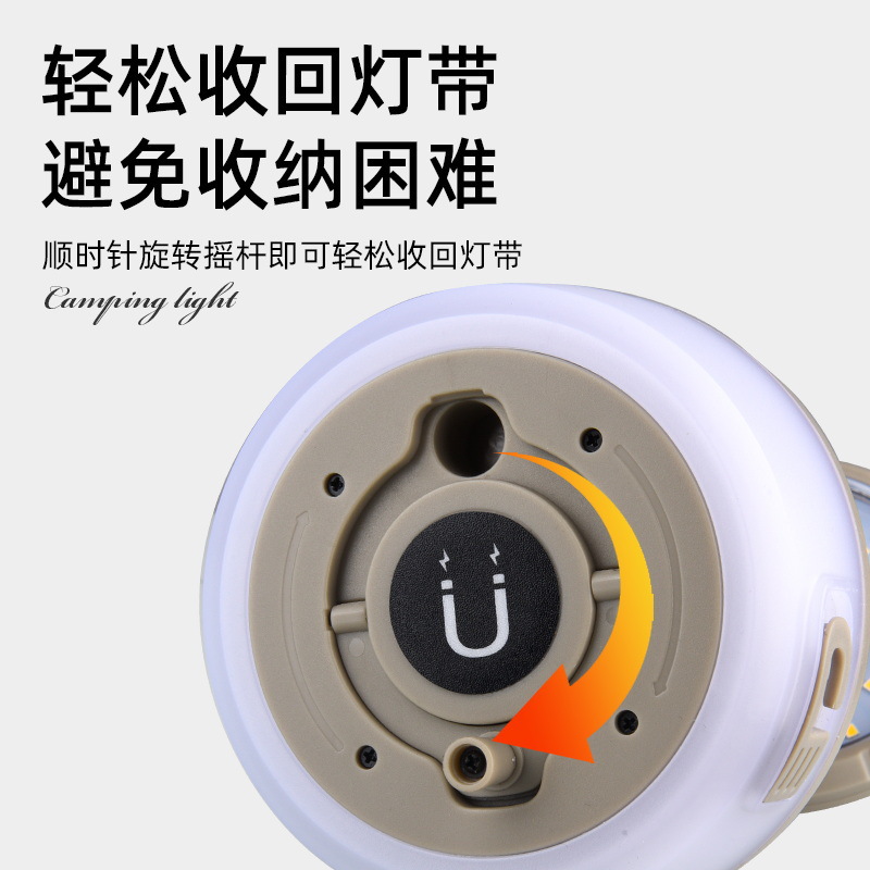 Cross-border outdoor atmosphere telescopic camping light, pull cord tent table lamp, magnetic work light, rechargeable led night light Specification image