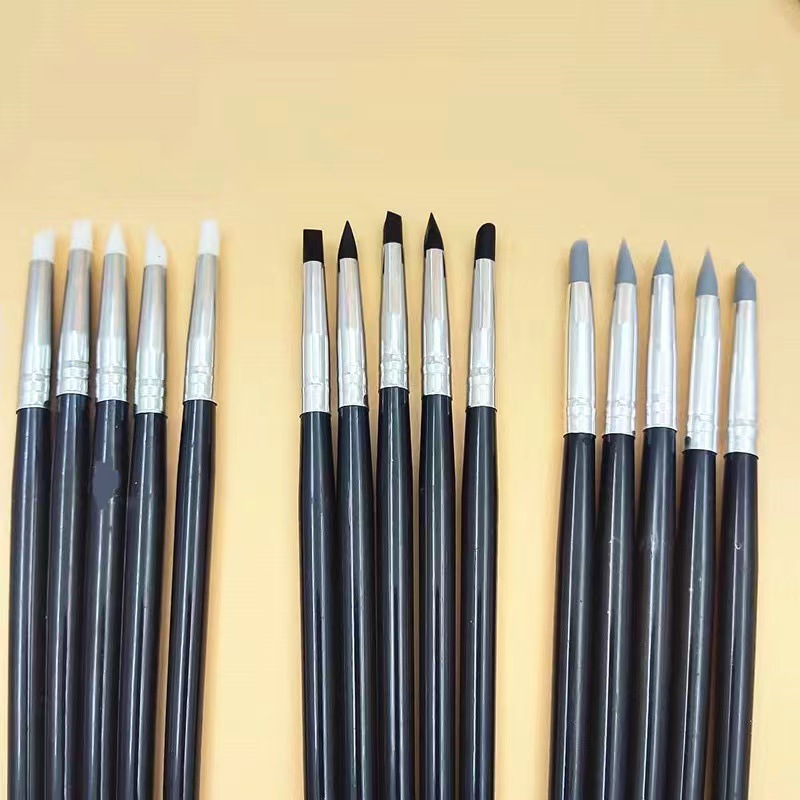 Cross-border exclusive dental ceramic pens, silicone pens, black dental resin brush pens, dental silicone teeth shaping tools details Picture