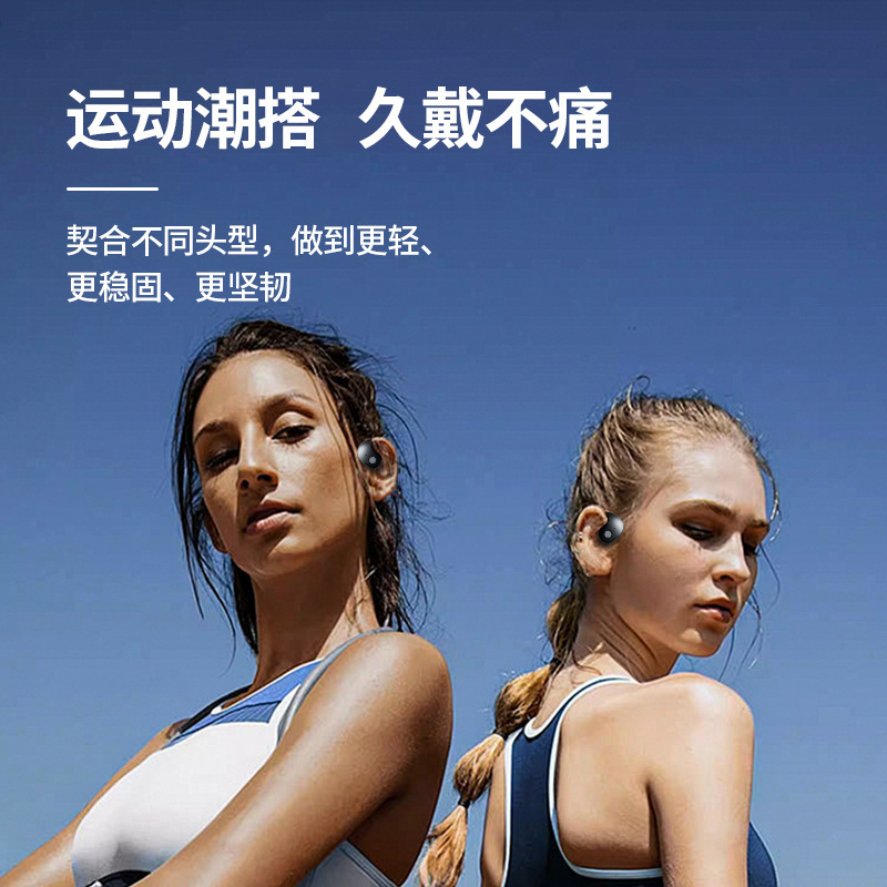Cross-border portable new type of small coconut ball smart dual-ear Bluetooth open OWS ear-hook wireless Bluetooth headphones Specification image