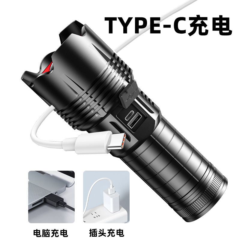 New cross-border high-intensity flashlight, laser cannon, long-lasting flashlight, white laser charging, camping, adventure and patrol flashlight Application Scenario