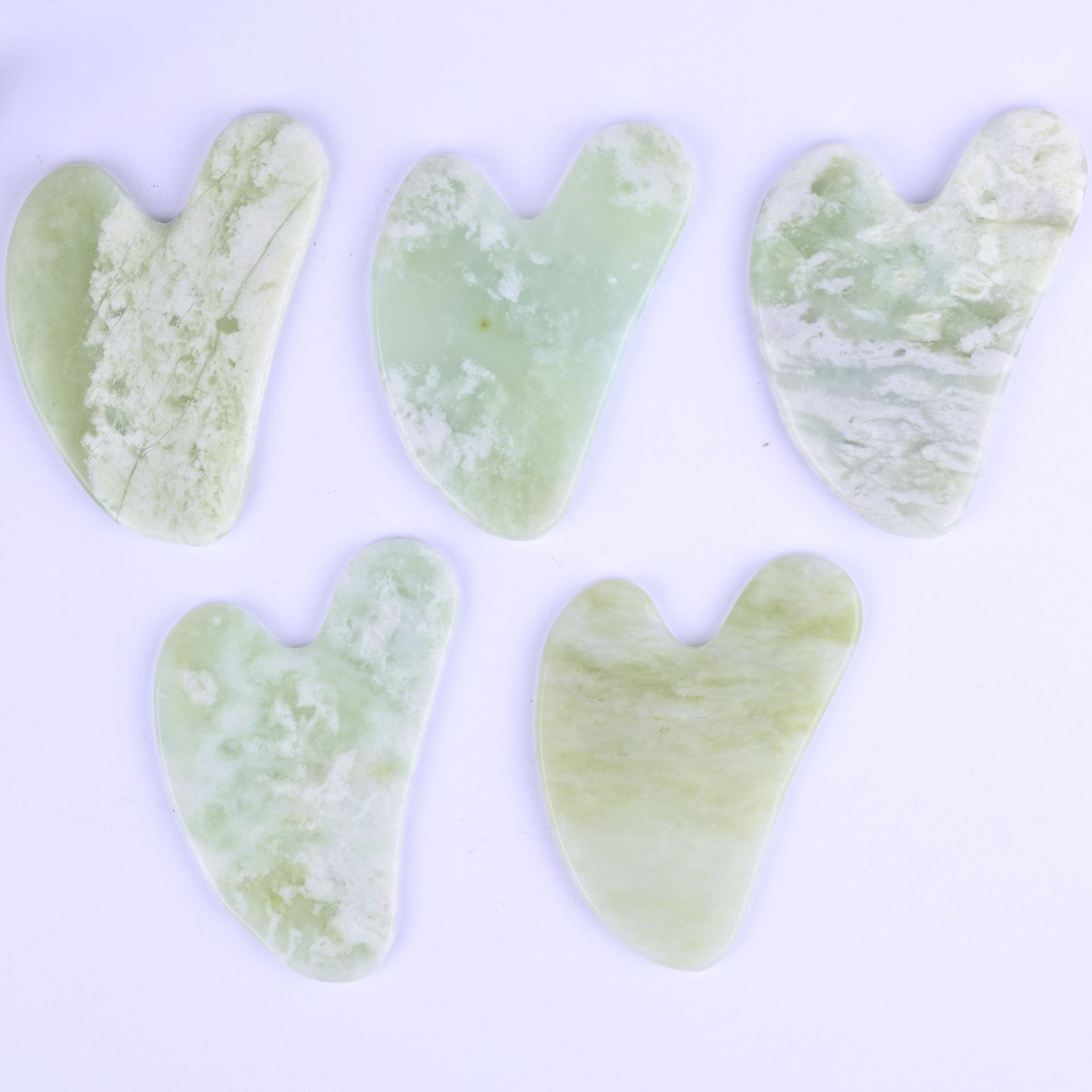 天然玉石刮痧板按摩器面部脸部全系经络刮痧板甲翠绿玉刮痧片皮肤护理工具