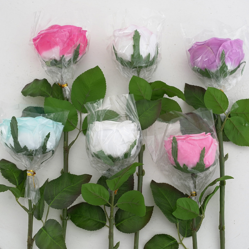 仿真花DIY发饰配件/假花/5朵塑膠花/仿真花/假花批发白底实物图