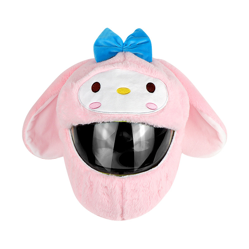 New plush motorcycle warm helmet protection cover, cartoon innovation helmet protection, fun long-eared rabbit helmet cover Specification image