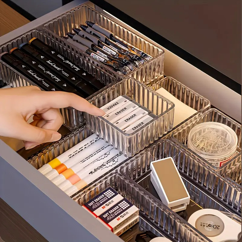 Plastic boxes, cute student PET storage wholesale, desktop transparent storage boxes, book boxes, cosmetics and jewelry organization