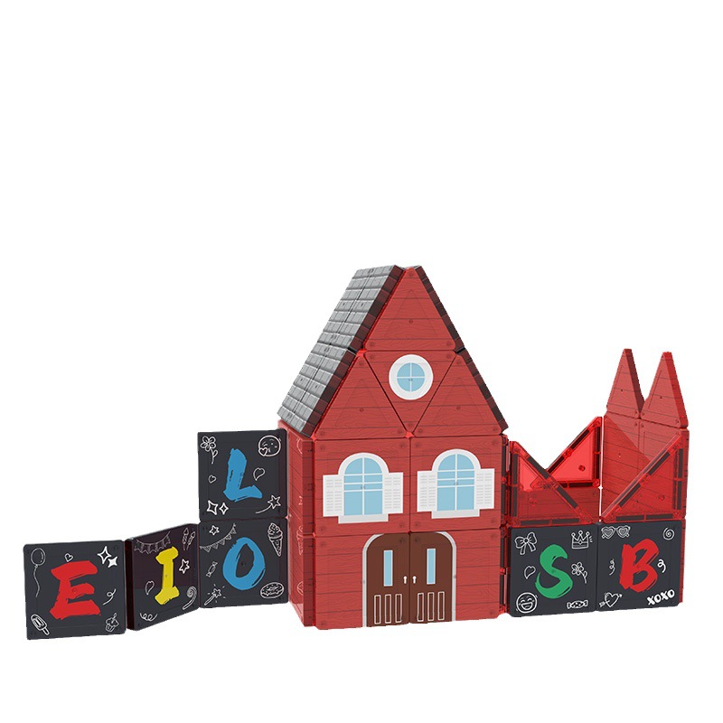Nordic house scene toy, color window magnetic sheet, strong magnetic abs printed full-color children's magnetic building block toy Item Picture