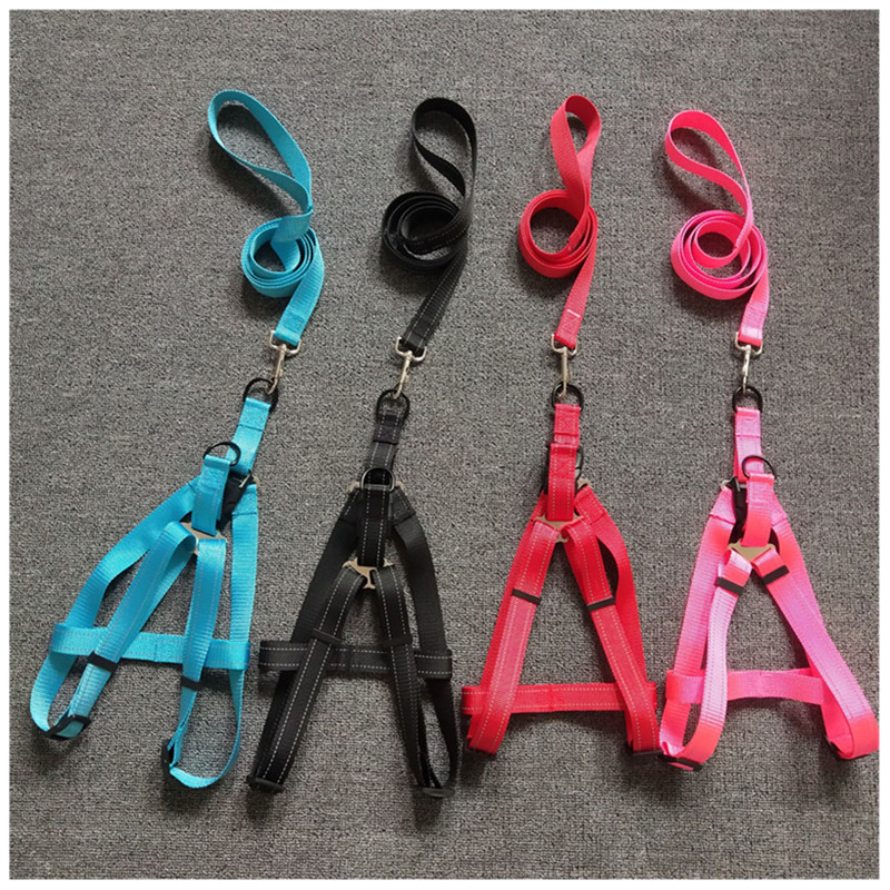 Amazon's new flat pet dog chain, double reflective leash, leash strap, chest and back strap, dog chain manufacturer in Yiwu