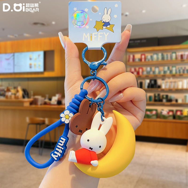 Rabbit Goodnight Party Series keychain, cute cartoon doll pendant, creative small pendant Specification image