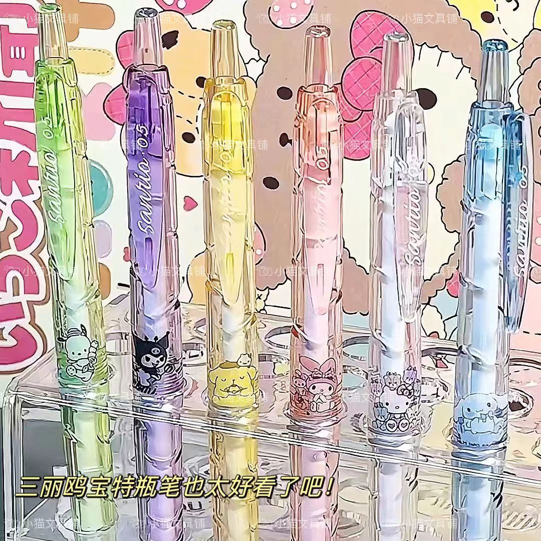 Beverage PET bottle press gel pen Summer special drink ins High appearance level student special black pen quick-drying practice pen Application Scenario