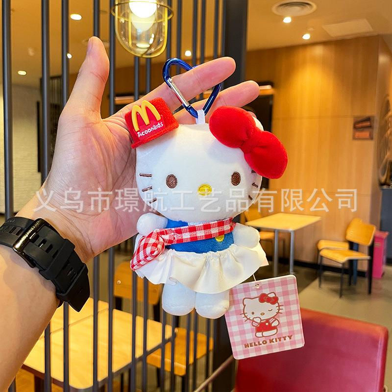hellokitty small pendant, plush toy, genuine Hello kitty doll, cute Hello Kitty bag pendant details Picture