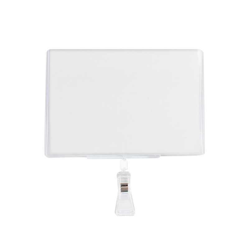 Supermercado promoción POP doble cabezal clip clip cristal tienda de frutas boutique clip de etiqueta de precio clip vertical clip universal fruta fresca etiqueta de precio de contador de dirección abrazadera de soporte de venta de agricultores productos precio de descuento de anuncios de cierre de tiendas etiqueta especial Item Picture