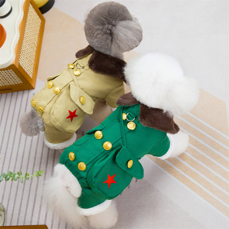 24秋冬新款狗狗东北防寒棉大衣泰迪比熊小型犬猫宠物衣服厂家现货