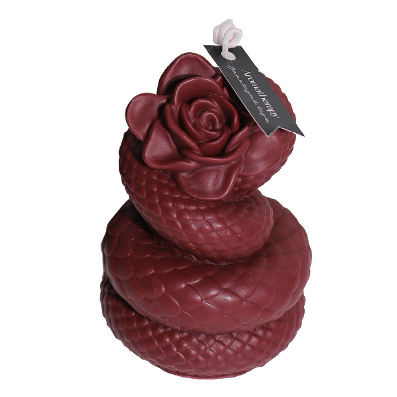 Romantic couple sm props and supplies, snake-shaped rose romantic low-temperature scented candles, high-end bedroom scented candles wholesale Item Picture