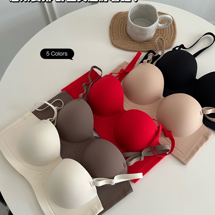 无痕抹胸女内衣防滑一片式小胸聚拢无钢圈无肩带跨境爆款半杯文胸详情1