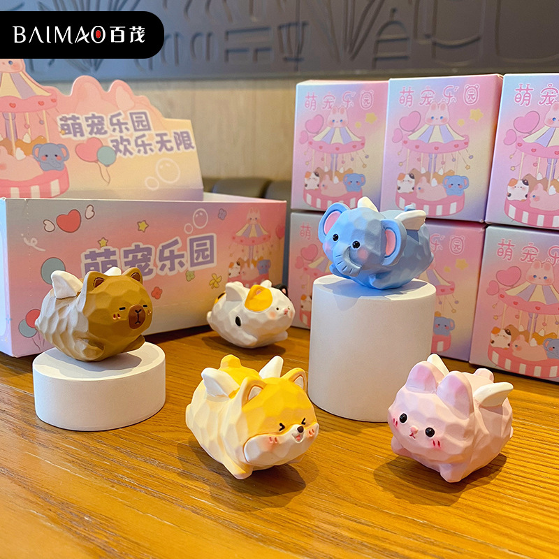 Baimao Original Cute Pet Flying Resin Shiba Inu Bee Dog figurine, exquisite desktop decoration, car decoration Specification image