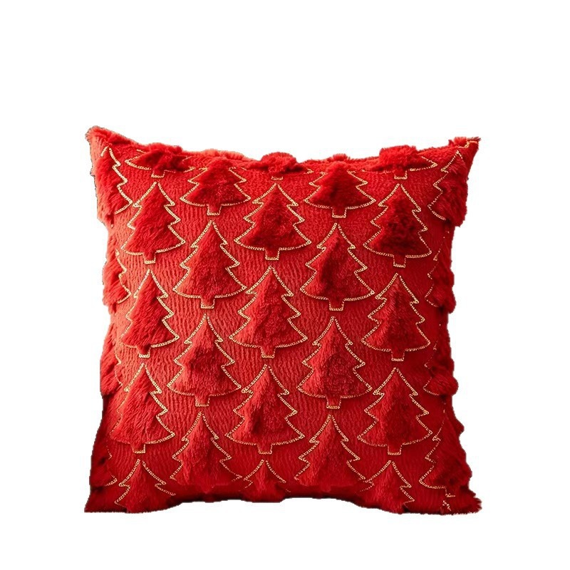 Red Christmas tree patterned wedding throw pillows, hairscarves, sofa cushions, home clothes, wedding decorations Application Scenario