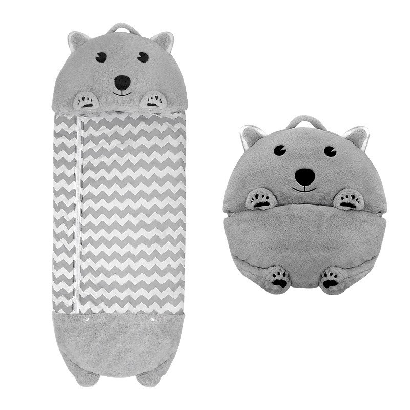 Cross-border children's anti-kick blanket, cute cartoon chicken, one-piece sleeping bag, storage plush pillow, foldable sleeping bag Item Picture