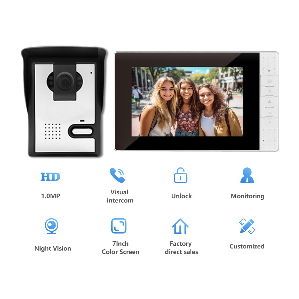 可视门铃对讲家用高清视频彩色小区别墅夜视红外智能门铃