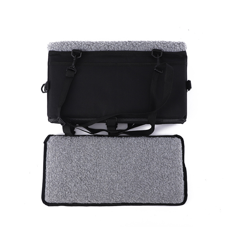 Rongka Pet Cross-border Car Center console front car Bag, simple solid color lambskin pet bag, safe and portable for going out, cat and dog bed Item Picture