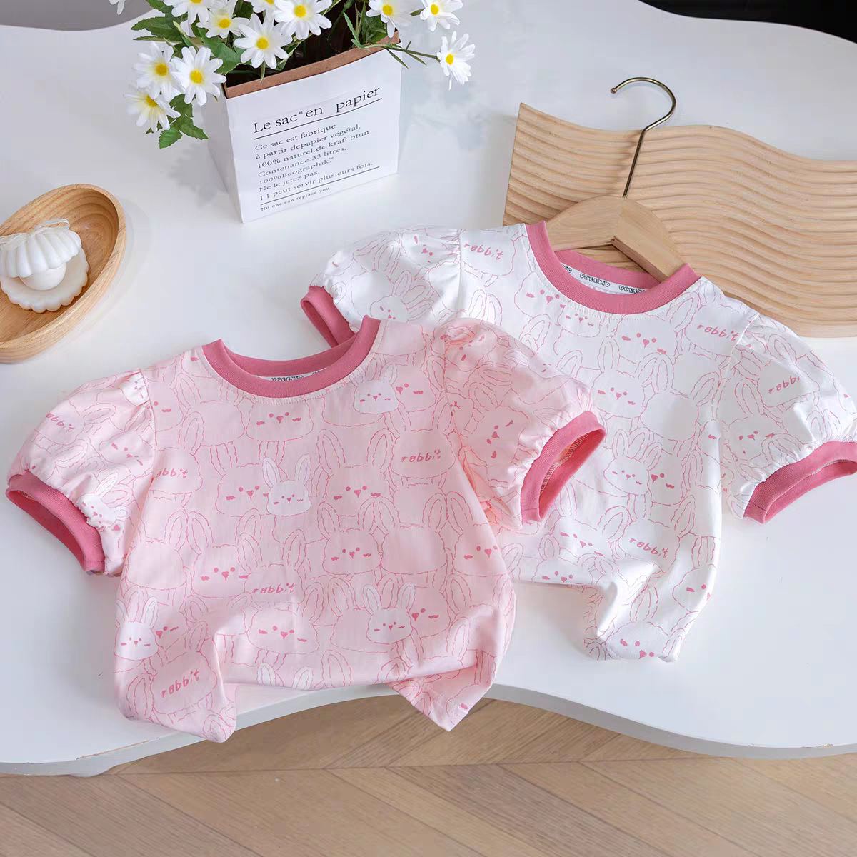 The Girl 2025 new Summer children's short-sleeved T-shirt is stylish and versatile. It's a cartoon-printed summer dress with a round neck and half sleeve