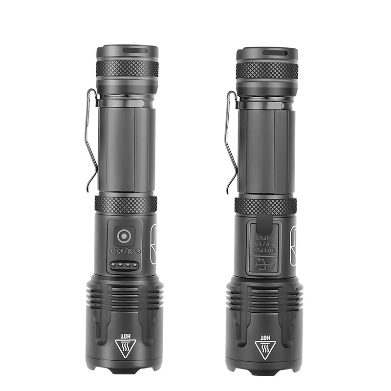 New XHP99 high-intensity flashlight with 5 charging modes and pen clip attack head XHP70 high-intensity tactical flashlight Specification image