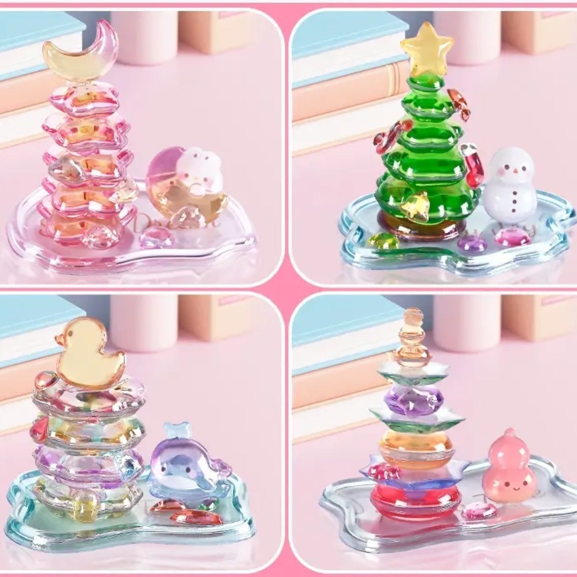 Cametti crystal three-dimensional relief cute Christmas tree ornaments, natural crystal handicrafts, crystal raw stones Specification image