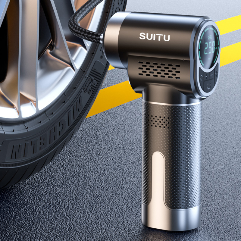 Vehicle-mounted wireless air pump, portable air pump for vehicles, automatic high-pressure air pump for electric car tires, and air injection full figure
