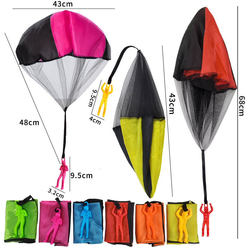 Parachute, children's hand-thrown little figure toys, parent-child interaction, kindergarten outdoor sports, airdrop, parachuting, boys' game Application Scenario