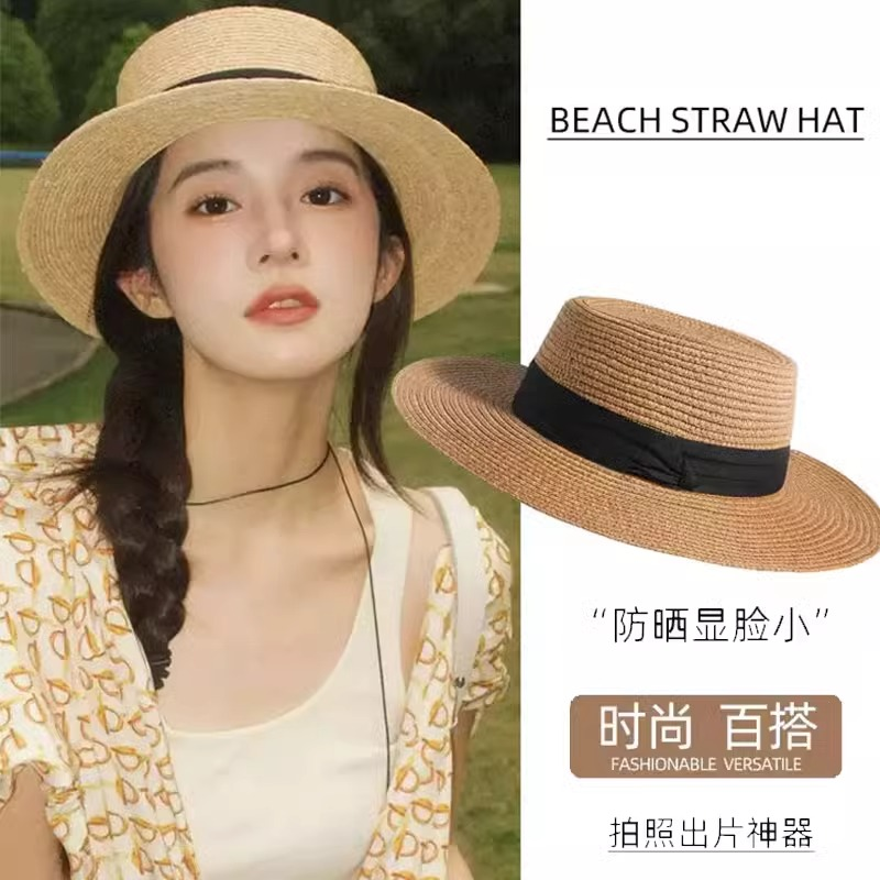 时尚百搭海滩草帽小麦秸秆遮阳帽棒球帽草帽