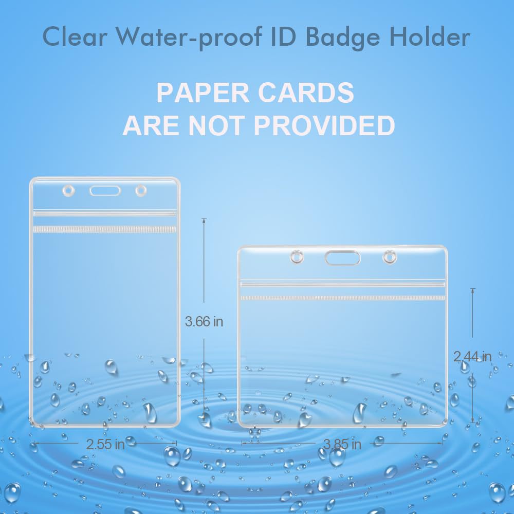Cross-border best-selling horizontal and vertical waterproof ID card holder, lanyard, easy-pull buckle, easy-pull telescopic name tag, badge card holder Specification image