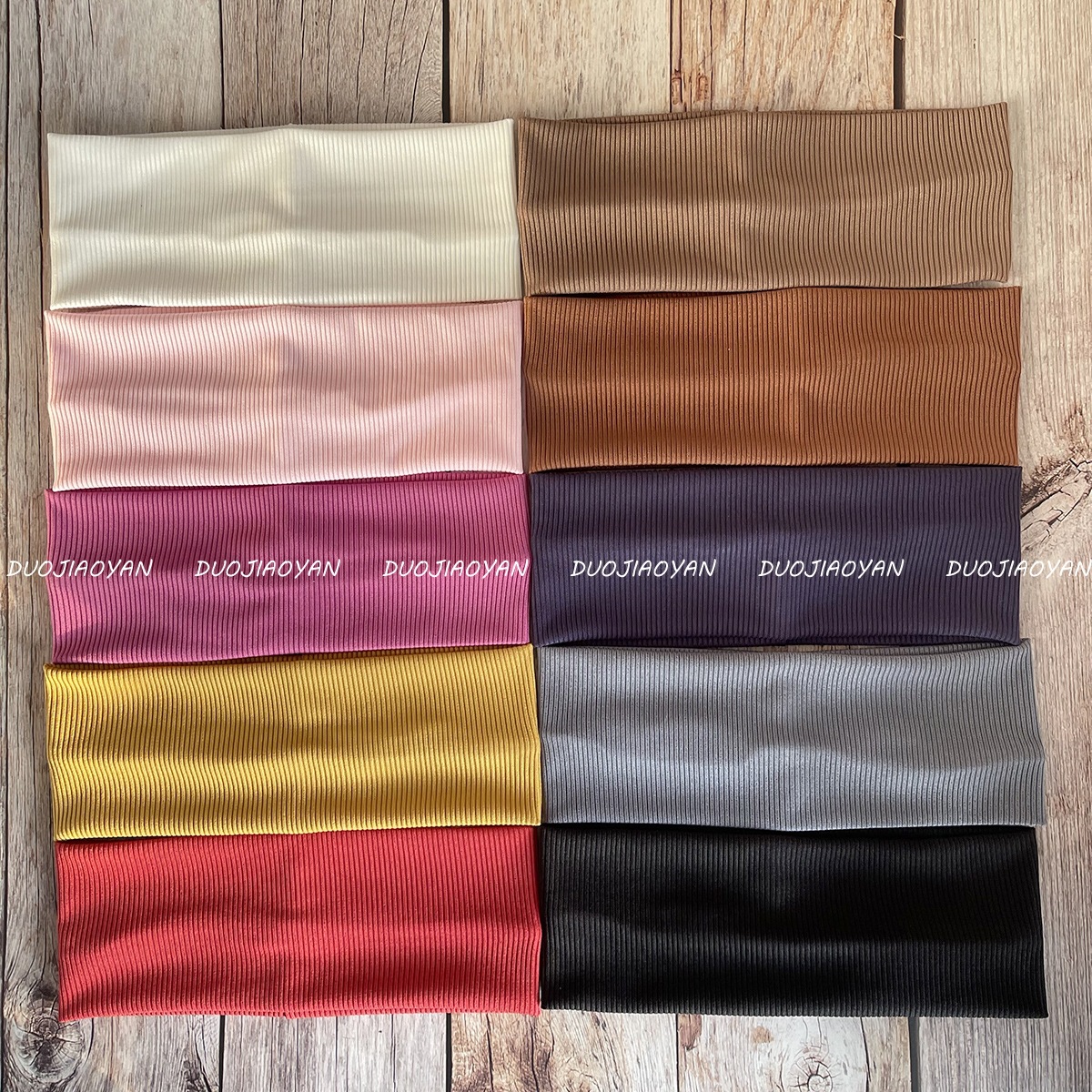 European and American solid-color simple sports hair band with elastic edges, suitable for both men and women, fitness versatile knitted hair tie Specification image