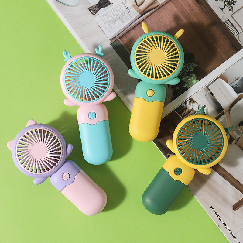 2023新款卡通风扇迷你撞色 风扇户外便携USB充电风扇礼品赠品logo