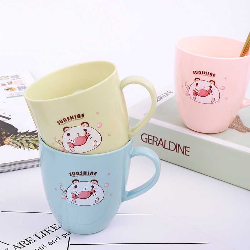 万福卡通刷牙杯漱口杯学生单层塑料口杯产品图